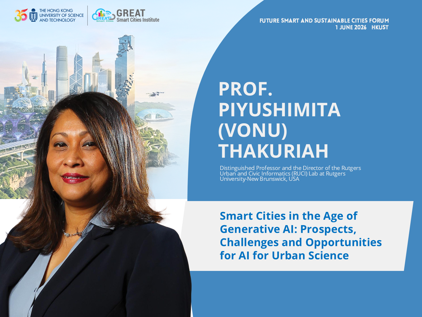 Future Smart and Sustainable Cities Forum, GSCI, HKUST, Smart Cities